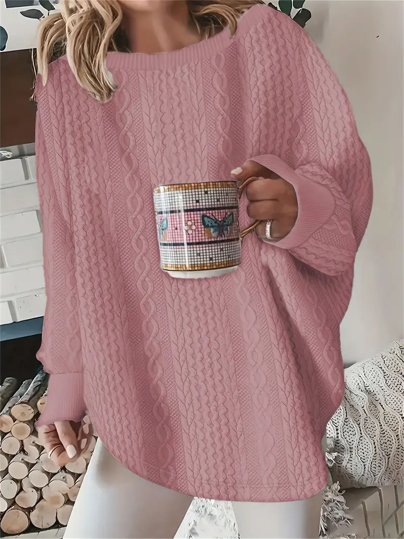 Fit Jakarlı Uzun Kollu Polyester Örgü Omuz ve Başlık Detaylı Kadın Sweatshirt