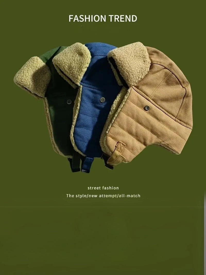 Keskin Tasarım Kulak Kapakları ve Gözlüklerle Rüzgar Geçirmez Kar Şapkası Dış Mekan Dağcılık, Bisiklet ve Motosiklet için Sıcak, Kalınlaştırılmış Polyester