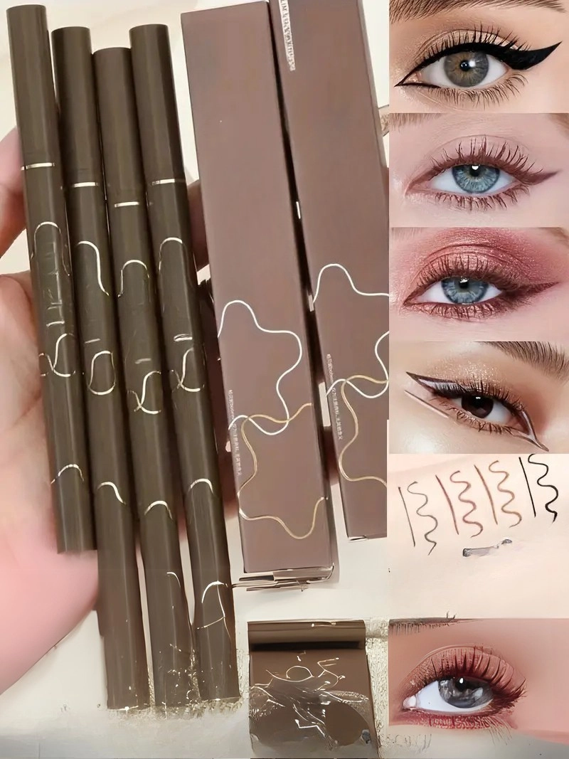 Ultra ince Sıvı eyeliner uzun süre kalıcı, suya dayanıklı ince uçlu kirpikleri yapıştırmaz hızlı kuruyan göz kalemi