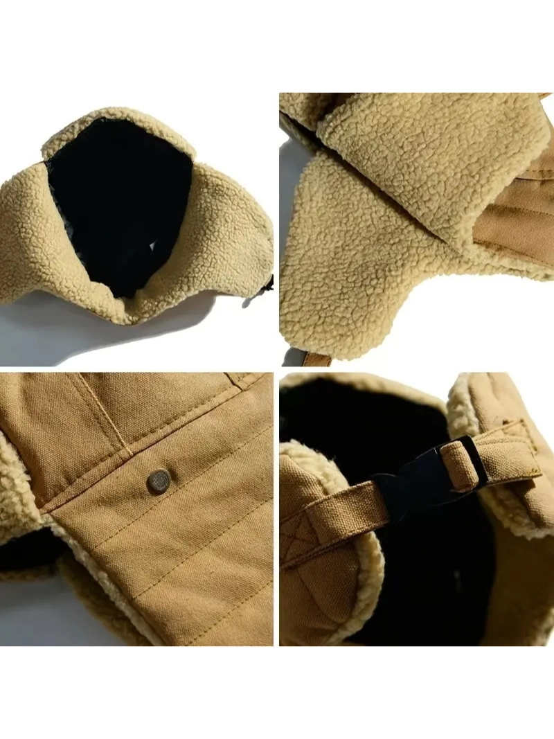 Keskin Tasarım Kulak Kapakları ve Gözlüklerle Rüzgar Geçirmez Kar Şapkası Dış Mekan Dağcılık, Bisiklet ve Motosiklet için Sıcak, Kalınlaştırılmış Polyester