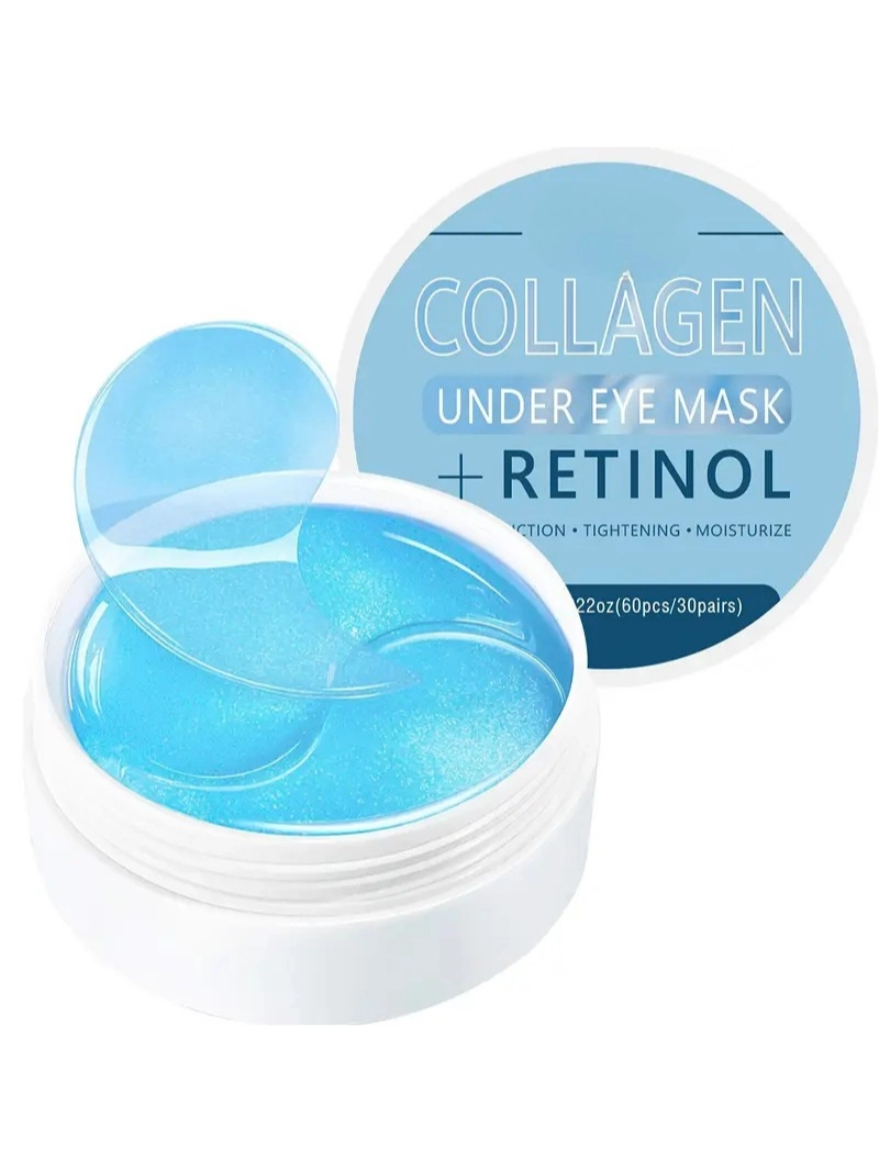 60 adet Kollajen & Retinol Göz Altı Maskeleri Nemlendirici ve Sıkılaştırıcı Hipoalerjenik Çok Fonksiyonlu