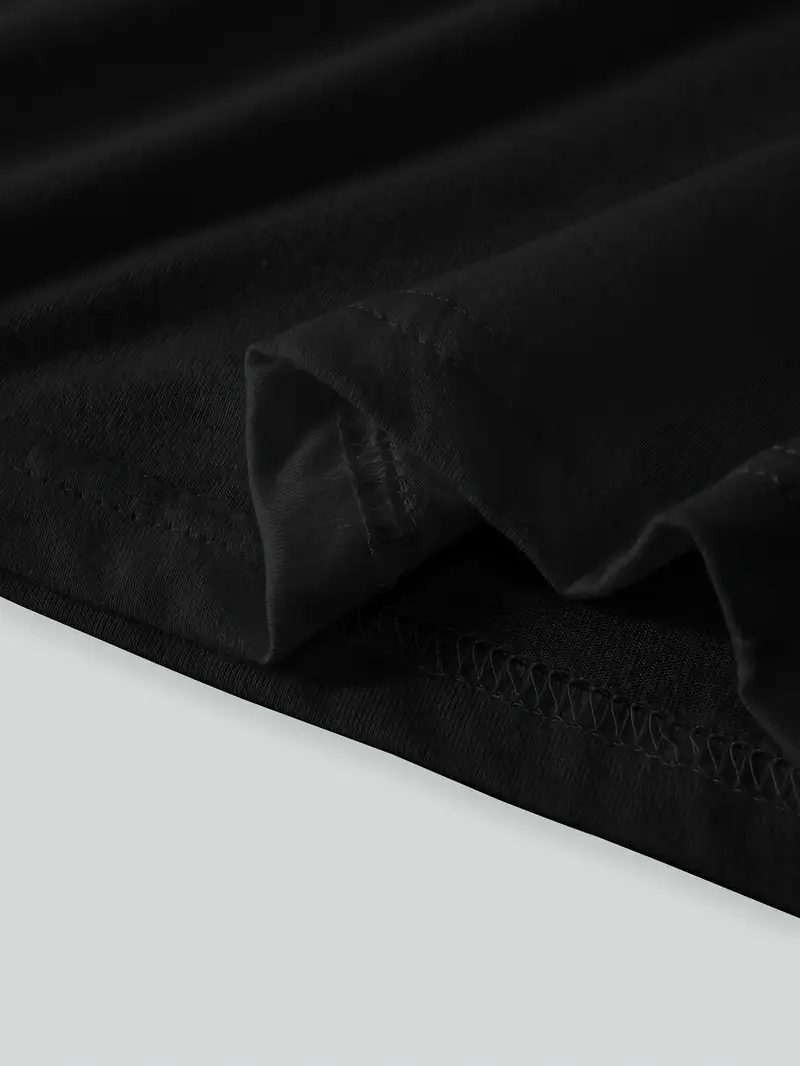 Yuvarlak Yaka Dokuma Slim Fit Siyah T-Shirt