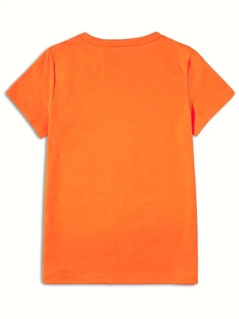 Yuvarlak Yaka Dokuma Slim Fit Turuncu T-Shirt